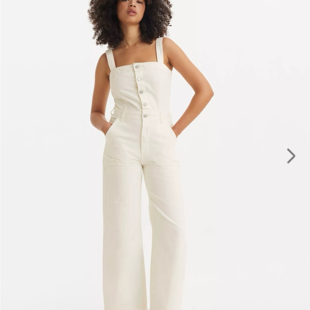 Levi's Cream Wide-Leg Jumpsuit
